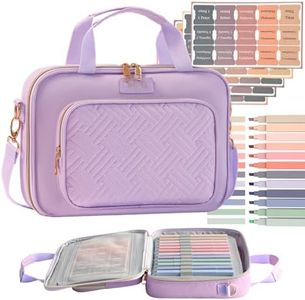 Bible Cover for Women Bible Case, Large Bible Bag, Bible Study Supplies Bible Journaling Kit Book Carrying Case with Bible Highlighters Tabs, Valentines Day Christian Gifts for Women (Purple)