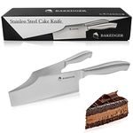 Bakedger Cake Knife Slicer Cutter Server Food Grade Stainless Steel Serving Knife for Birthday Party Wedding and All The Events Pie Slicer Pastries Divider Desserts Lever