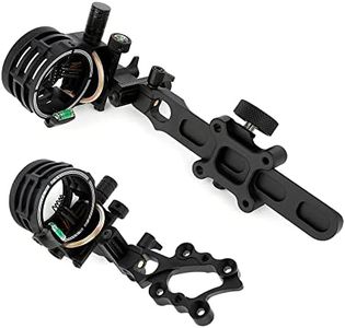 SHARROW Tiro al Arco Visor de Arco Compuesto 5 Pin Bow Sight Miras para Arcos Compuestos Micro Ajustable Aleación de Aluminio Vista con Lente 4X 6X 8X (Visor con Lente 8X, Varilla Larga)
