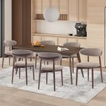 COLAMY Modern Dining Chairs Set with Wooden Legs – Upholstered Fabric Dining Room Chairs with Curved Backrest, Soft Cushion Seat, and Sturdy Rubberwood Frame for Kitchen, Living Room, or Café