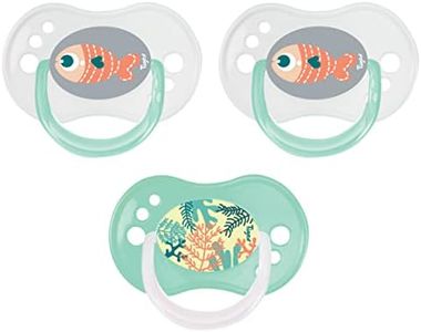 Tigex Sucettes réversibles | 18-36 mois | Sucettes en silicone Jour/Nuit | Sans BPA | Poisson | Lot de 3