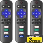 3 Pack Replacement Remote Control Only for Roku TV, Compatible for TCL Roku/Hisense Roku/Sharp/Philips/Onn Roku (Not for Roku Stick and Box)