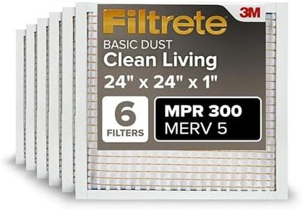 Filtrete Clean Living Basic Dust AC Furnace Air Filter, MPR 300, 24 x 24 x 1-Inches, 6-Pack