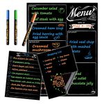 JJPRO Magnetic Dry Erase Menu Board for Fridge - Weekly Meal Planner Chalkboard with Grocery List and Notepad Blackboard Set for Kitchen Refrigerator - Premium Dry Erase Magnetic Blackboard