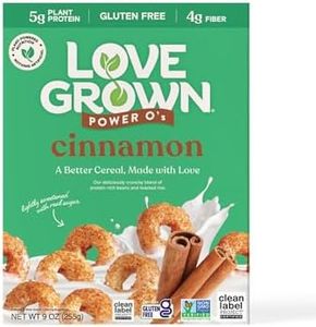 Love Grown Power O’s Cinnamon High Protein Gluten-Free Cereal - Vegan, Certified Non-GMO, Low Sugar, High Fiber, Seed-Oil Free - Plant-Based Ingredients, Wholesome Breakfast Cereal - 6 Pack, 9 oz