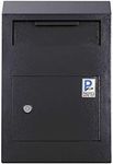 Protex Wall-Mount Drop Box Safe (WDS-150), Piano hinge, secure suggestions, ballots, keys, mail, money, rent checks and more, Metal baffle to protect slot, Black