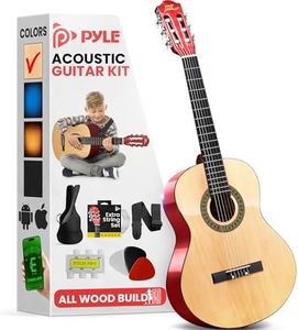 Pyle 30" Beginner Classical Acoustic Guitar - Linden Wood with Case, Strap, Tuner, Picks - Great for Beginners