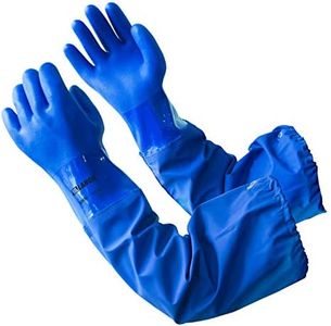 LANON 3 Pairs 26" Elbow Length PVC Chemical Resistant Gloves, Heavy-Duty Long Rubber Gloves, Acid, Alkali & Oil Protection, XL