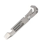 AXUYU Titanium Pry Bar, Outdoor Multi-functional Pry Bar Set EDC Tools, Bottle Opener,Nail Puller with Hex Wrench, Screw and Pocket Clip
