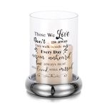 Romadedi Memorial Candle Holder Sympathy Gifts - for Loss of Loved One Glass Hurricane Holder with Touching Message Loving Remembrance Christmas in Heaven Decor for Bereavement Funeral