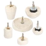 6 Pcs Polishing Wheel, Metal Polishing Wheel Kit for Drill, Cotton Buffing Wheel for Jewelry Metal Glass Polishing - White