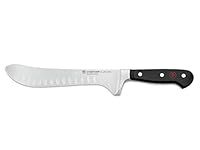 Wüsthof Classic 8 Inch Hollow Edge Artisan Butcher Knife, Black, Silver