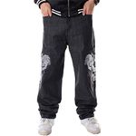 VOLYMOON Y2k Baggy Jeans Men Grunge Embroidered Jnco Jeans Loose Fit Dance Skateboard Pants Streetwear