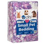 Dihl 70 Litre, Purple, Pink & White, Super Absorbent Paper Bedding for Small Animals. Absorbs 6 Times its Weight in Liquid. Hamster, Mice, Rat, Rabbit, Guinea Pig Gerbil Cage Substrate – 70L