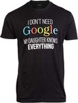 My Daughter Knows Everything | Funny Dad Father Joke T-Shirt-(Adult,XL) Black