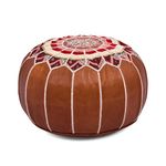 Marrakesh Gallery Bohemian Unstuffed Moroccan Pouf Ottoman, Round Ottoman Foot Rest, Handmade Bean Bag with Large Storage - Cover Floor Chair for Living Room, Bedroom - Ideal as Wedding Gifts