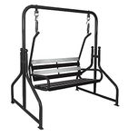 Metal Swing India Indoor Balcony Swing For Adult Hammock Chair 2 Person 350 Kg Capacity Jhula With Stand 1.5 Pipe High Strong Structure (Black)