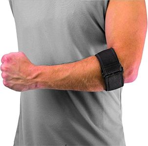 Mueller Tennis Elbow Support with Gel Pad, Black – One Size