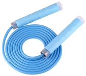 YUEDONG 7mm Heavy Weighted Jump Rope for Men - Thick PVC Skipping Rope with Sweat-Proof Silicone Grip & Steel Bearings for Boxing, Intense Cardio (1, BLUE, 7MM)