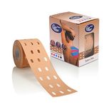 CureTape® Punch Beige | 1 Roll Perforated Kinesiology Tape 5cm x 5m | Lymphatic Drainage | for Joint, Knee, Ankle & Shoulder Pain | Kinesiology Tape for Physical Therapy | Waterproof Medical Tape