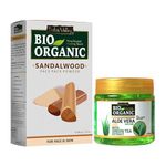 INDUS VALLEY Bio Organic Non-Toxic Aloe Vera Gel & Sandalwood for Acne, Scars, Glowing & Radiant Skin Treatment (175ml + 200g)