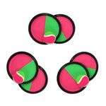 [3 Pairs] Toss-Catch Ball Set with 6 Paddles and 3 Colorful Tennis-Like Balls | Self Stick Balls Extra Strong Fiber and Large Disc with Strong Handle for Outdoor Sport – Economic Pack