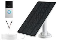 Solar Panel Charger Compatible with Ring Video Doorbell 3/3+/4, Battery Video Doorbell Plus, 9.8ft Waterproof Charging Cable, 360°Adjustable Mount,5W 5V, 7.5 * 6.4"