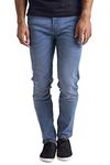 westAce Mens Flex Jeans Stretch Skinny Relaxed Slim Fit Casual All Waists Denim Pant (Denim Blue, 34 Waist x 32 Length)