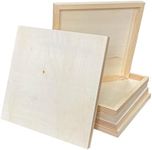 Wood Art Panels 12x12 Unfinished Wooden Canvas Panels 6-Pack Wood Frame for Oil Pouring Acrylics Painting Crafts