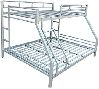 s k grill art Wrought Iron Twin Bunk Bed Without Mattress ((4 x 6.25) + (6 x 6.25) feet, Silver Powder Coated)