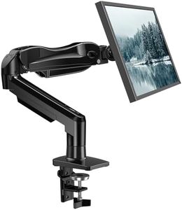 HUANUO Single Monitor Arm, 13 to 32 Inch Monitor Arm, Vesa Mount with Clamp and Grommet Base, Adjustable Gas Monitor arms Fits 2 to 9kg Computer Monitors - HNSS6