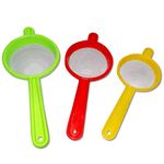 Gambit Kitchen Plastic Strainer Sieve/Chai Chalni/Tea chalni/Juicer Chalani - 3pcs (Multicolor)