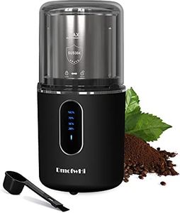 DmofwHi Cordless Coffee Grinder Electric, USB Rechargeable Coffee Bean Grinder with 304 Stainless Steel Blade and Removable Bowl-Black