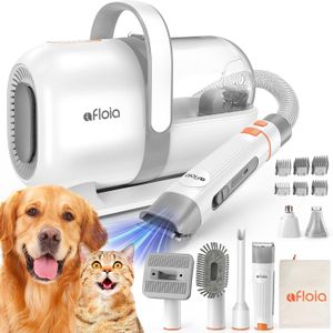 Afloia Pet Grooming Vacuum Kit – Dog & Cat Clippers, 7 Tools, 1.5L