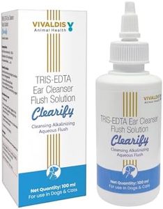 Vivaldis Clearify Tris EDTA Ear Cleaner for Dogs & Cats | Dog Ear Drops & Cat Ear Cleaning Solution | Removes Wax, Dirt & Odor | Relieves Itching & Irritation - 100ml