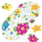 Yolife Bath Mat Bathtub Insert Baby Bath Mat Ocean Suckers Plastic Non-slip Mat Nice Look Anti-Slip Bath Mat PVC Cartoon Design Massage Shower Bath Mat with Suction Cups for Baby Kids