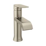 Moen Genta LX Brushed Nickel One-Handle Single Hole Modern Bathroom Sink Faucet with Optional Deckplate, 6702BN