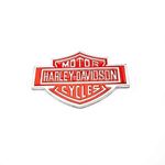 VRT Harley Davidson 3D Chrome Badges Bike Emblem Stickers (Red)