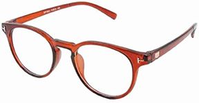 Zaveri Optic Progressive Reading Glasses Photochromic Blue Cut Anti Glare Power 1.00 1.25 1.50 1.75 2.00 2.25 2.75 3.00 Brown 3 Round (Anti Glare, Distance plano/Reading+2.00)