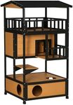PawHut Wooden Outdoor Cat House, Fe