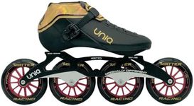 Uniq Q8 Inline Speed Skates - Microfiber Aluminum - for Speed or Serious Fitness Skaters (Size 37-5)