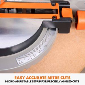Evolution Mitre Table Saw – R210MTS-G2, Multi-Material Cutting