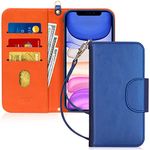 FYY Case for iPhone 11 6.1", [Kickstand Feature] Luxury PU Leather Wallet Case Flip Folio Cover with [Card Slots] and [Note Pockets] for Apple iPhone 11 6.1 inch Navy