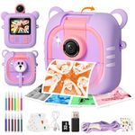 ARNSSIEN Kids Camera Instant Print, 7 Print Paper (4 Color: O/R/G/B+3 B&W), 2.4" Screen Instant Camera for Kids Ages 3-12,1080P, 180°Flip Lens,32GB Card- Christmas Birthday Present for Boys & Girls,M2