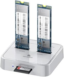 ISHEEP H016SD NVMe SATA M.2 Dual Bay Docking Station for SATA & NVMe M.2 SSD Reader Enclosure, Support Size 2280 2260 2242 2230 M.2 SSDs