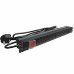 JUSTOP 6 Way Rack Mount PDU 1U 19 Inch 13A Horizontal Power Distribution Unit With On/Off Switch, 1.8M Lead And Fused UK Plug