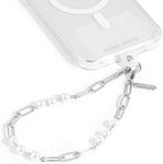 Case-Mate Phone Charm with Beaded Silver Pearls - Detachable Phone Lanyard, Hands-Free Wrist Strap, Adjustable Phone Strap Grip for Women - iPhone 15 Pro Max/ 14 Pro Max/ 13 Pro Max/ 12 - Silver Pearl