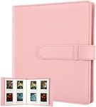 256 Pockets Photo Album for Fujifilm Instax Mini Camera, Photo Album for Polaroid, Leather Cover, Photo Album for Instax Mini 12 11 9 40 90 8 7 Evo LiPlay Instant Camera, 2x3 Photo Album (Pink)