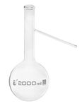 Distilling Flask with Side Arm, 2000ml - Borosilicate Glass - Round Bottom, Beaded Rim - Eisco Labs