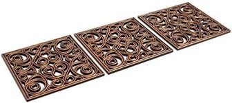 BIRDROCK HOME Rubber Stepping Stones - Decorative Pavers for Garden Path, Patio, Lawn, Yard, and Backyard Landscaping - Easy Install Outdoor Walkway Pathway, Ground Tiles - Copper - Set of 3, 12 x 12